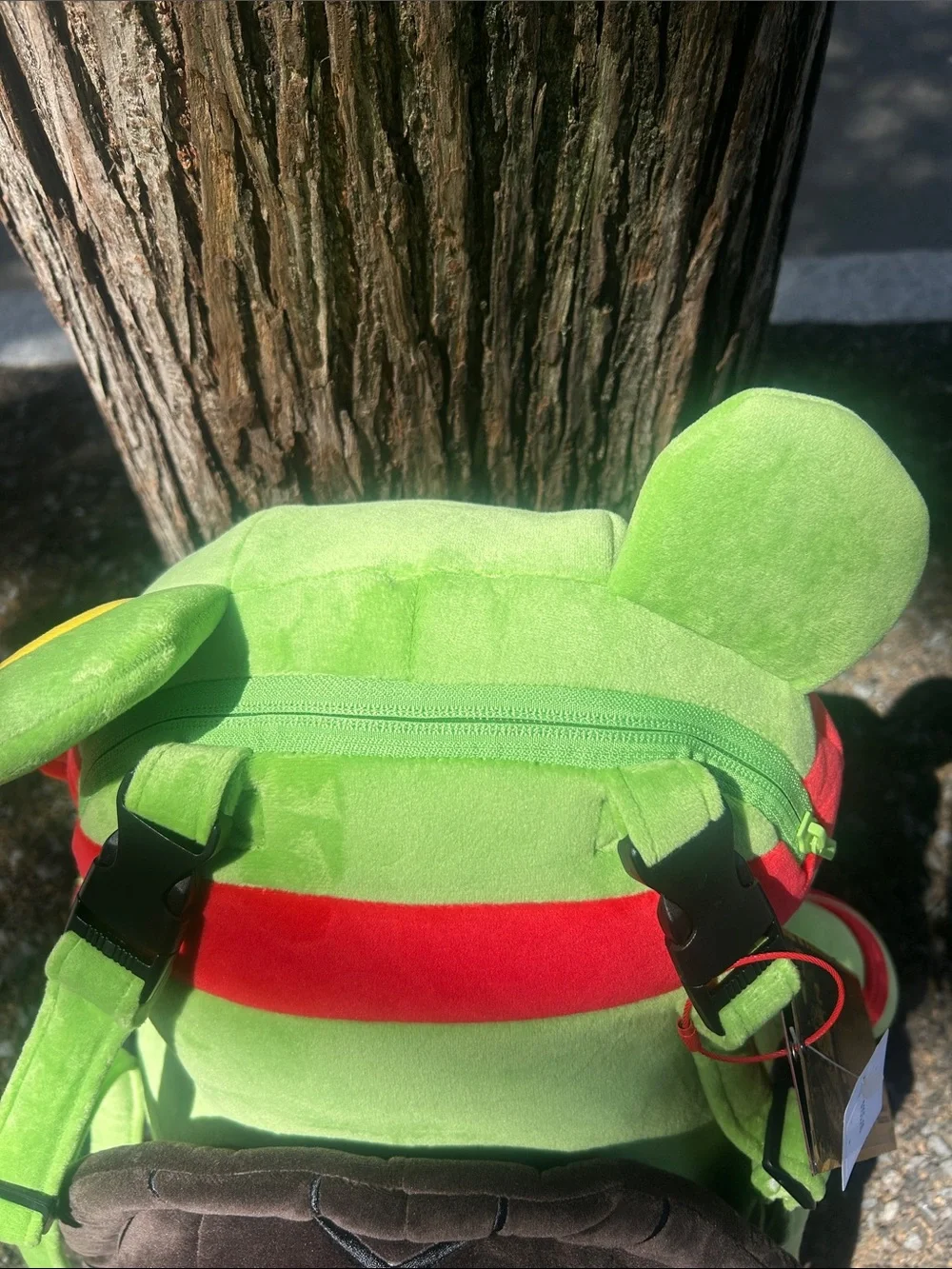 Sprayground Green Turtle-Inspired Plush with Red Mask and Yellow Belly